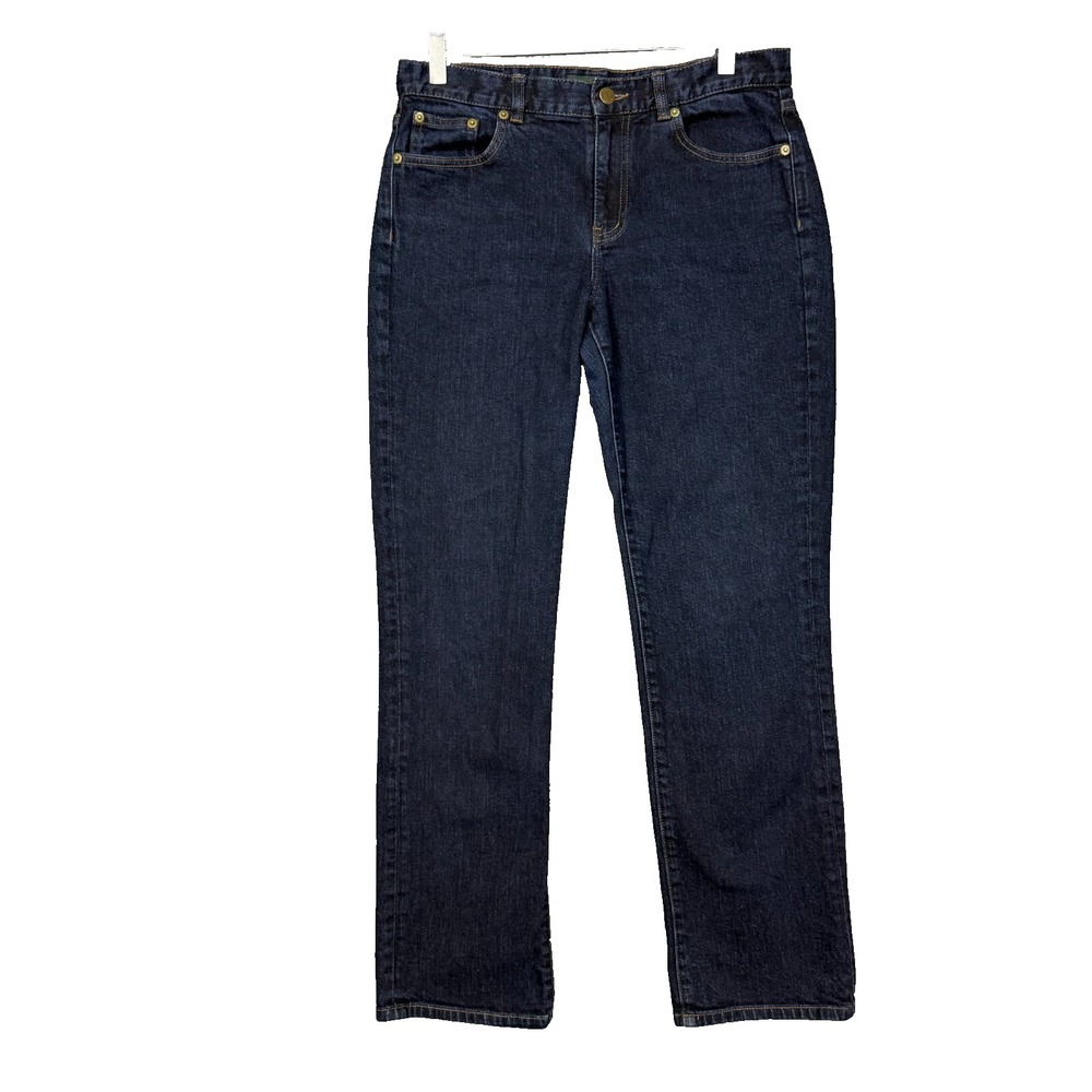 Ralph Lauren Jeans Co. Womens 8 Blue Dark Wash Modern Slim Preppy Cotton Stretch